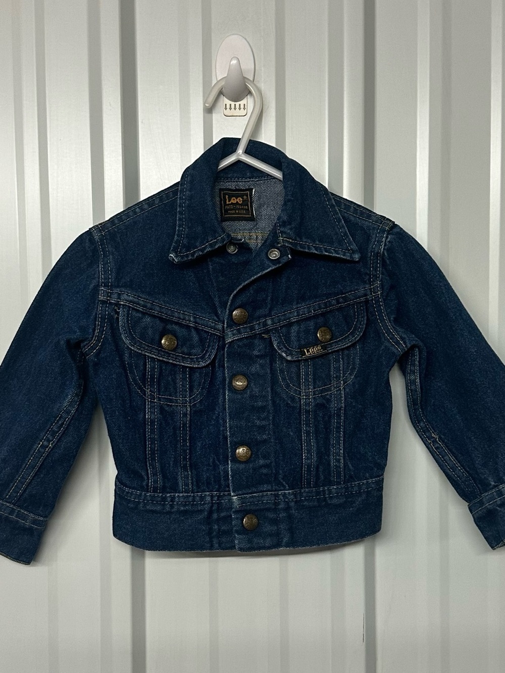 Vintage Kids Lee Snap Front Denim Jacket Western Blue Jean Coat Retro Ranch